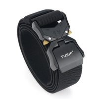 Tactical Web Belt with Heavy Duty Buckle - Adjustable Nylon Canvas Belt