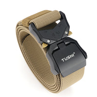 Tactical Web Belt with Heavy Duty Buckle - Adjustable Nylon Canvas Belt