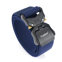 Tactical Web Belt with Heavy Duty Buckle - Adjustable Nylon Canvas Belt