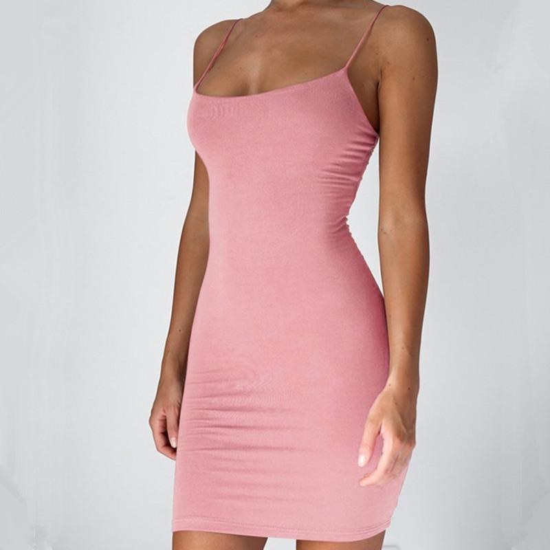 Pure Color Simple Hanging Neck Tight-fitting Hip Skirt What Else You Got?
