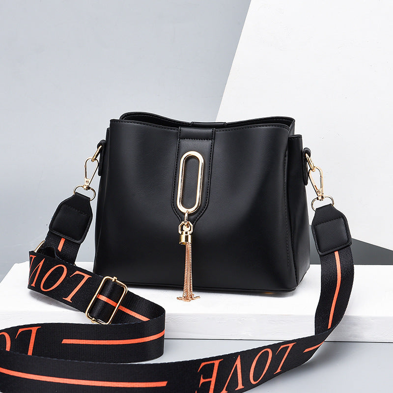 Women’s Simple PU Bucket Shoulder Bag with Wide Strap What Else You Got?