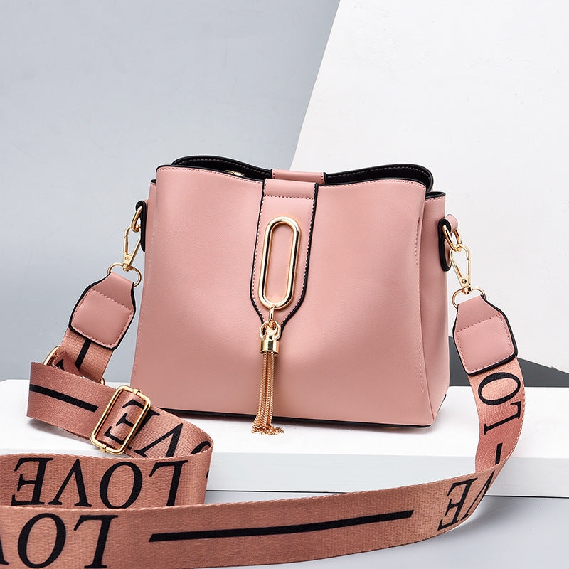 Women’s Simple PU Bucket Shoulder Bag with Wide Strap What Else You Got?