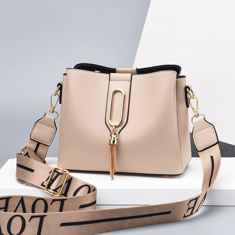 Women’s Simple PU Bucket Shoulder Bag with Wide Strap What Else You Got?