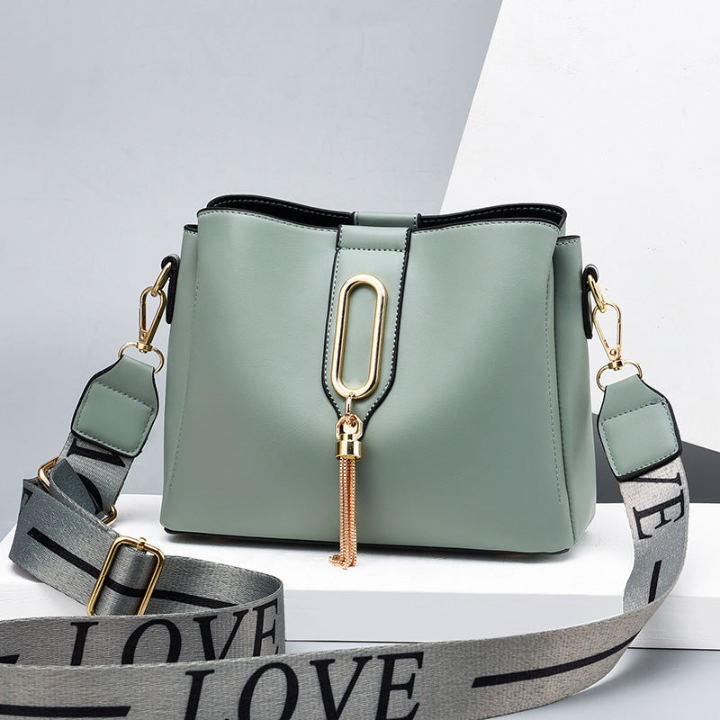 Women’s Simple PU Bucket Shoulder Bag with Wide Strap What Else You Got?