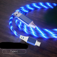 Luminous Faith Charging Cable - 1m USB Streamer for All Devices (Blue/Red/Green)