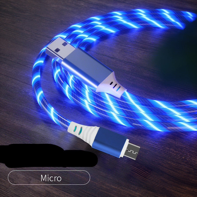 Luminous Faith Charging Cable - 1m USB Streamer for All Devices (Blue/Red/Green)