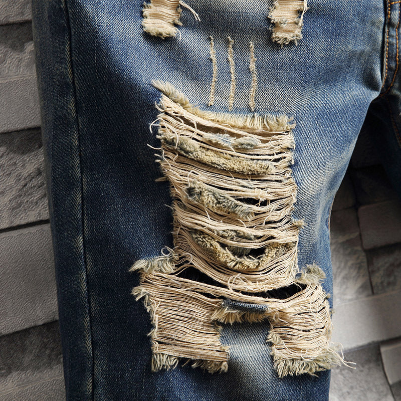 Trend big hole jeans short pants men''s summer Capris jeans pants pants beggars pants men''s Korean slim What Else You Got?