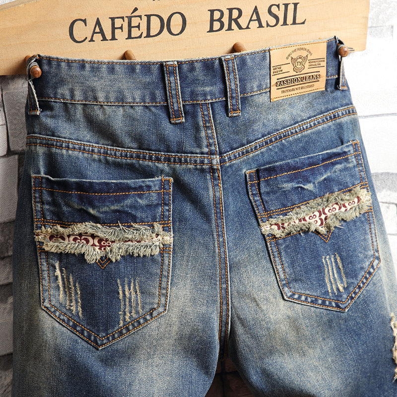 Trend big hole jeans short pants men''s summer Capris jeans pants pants beggars pants men''s Korean slim What Else You Got?