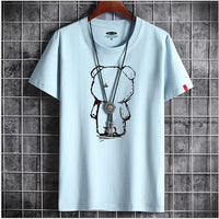Men's Loose Fit Bear Anime Graphic T-Shirt – Comfortable Streetwear Tee