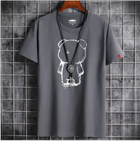 Men's Loose Fit Bear Anime Graphic T-Shirt – Comfortable Streetwear Tee