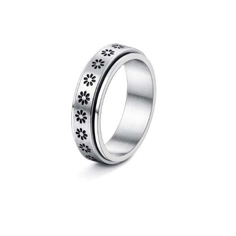 Stainless Steel Spinner Ring – Rotatable Moon & Stars Fidget Ring for Stress Relief (Unisex Vintage Design) What Else You Got?