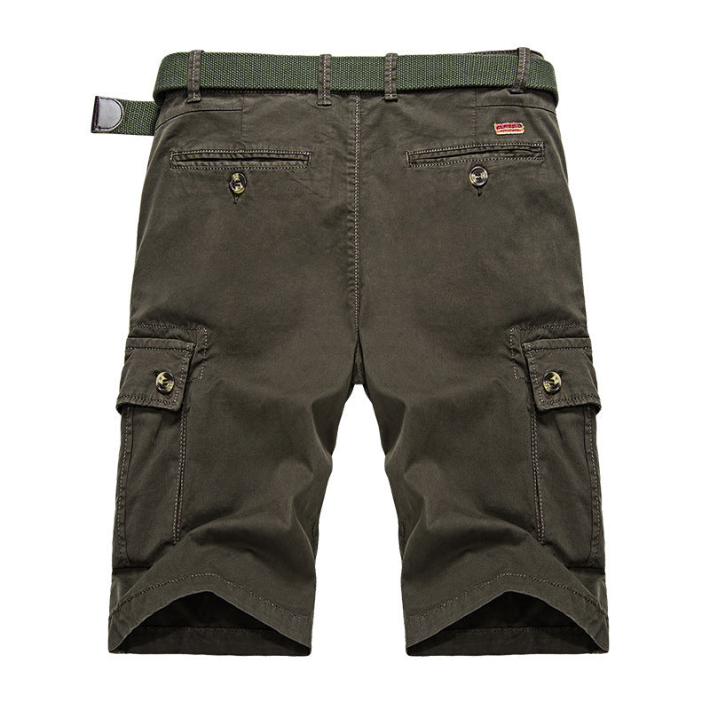 Mens Outdoor Big Pockets Solid Color Knee Length Cargo Pants Casual Cotton Beach Shorts What Else You Got?