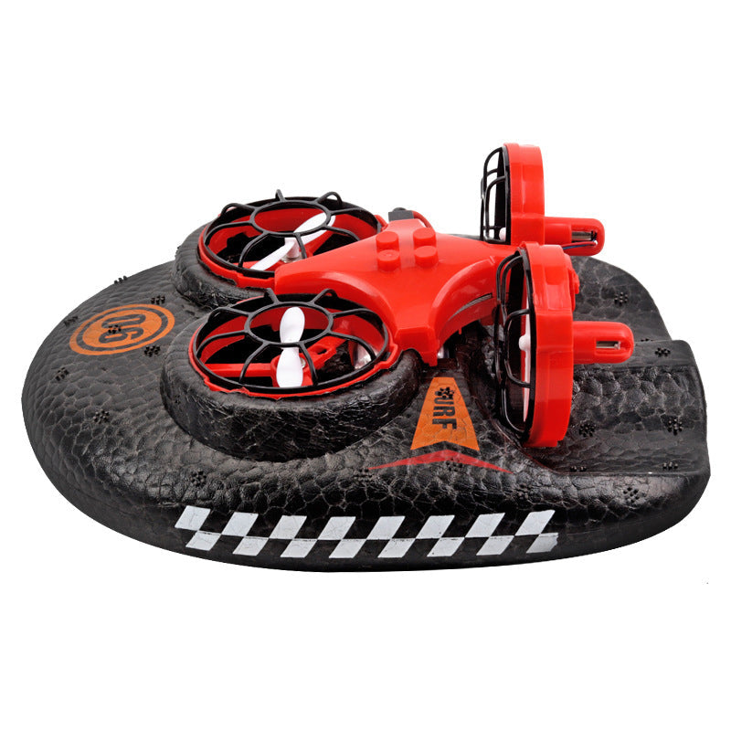 RC Boat Water Land And Air Four-Axis  Hovercraft Three-in-one Multi-function Toy One-button Tumbling Mini Drone What Else You Got?