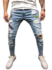 Men's Stretch Pencil Jeans - Low Rise, Retro Fit with Full Zipper - Comfortable & Trendy Casual Wear