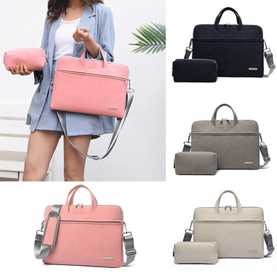 Elegant PU Leather Laptop Bag for Women & Men - Protect Your Tech with Faith-Inspired Design