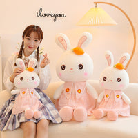 Sweetheart Rabbit Plush Pillow – Cuddly Stuffed Bunny Throw in 3 Pastel Colors & 4 Sizes