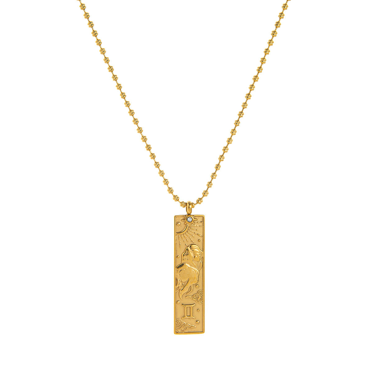Diamond-Encrusted Zodiac Square Pendant Necklace What Else You Got?
