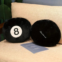 Poolside Faith 8-Ball Plush Pillow - Fun Billiards Decor for Home & Game Room