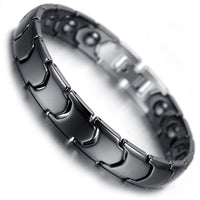 Black Ceramic Magnetic Link Bracelet – Minimalist Wrist Jewelry for Women & Men