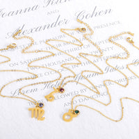 Zodiac Constellation Necklace – Birthstone Pendant Jewelry for Men & Women – 12 Zodiac Signs