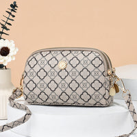 Patchwork Crossbody Bag – Trendy PU Shoulder Purse with Dual Zippers