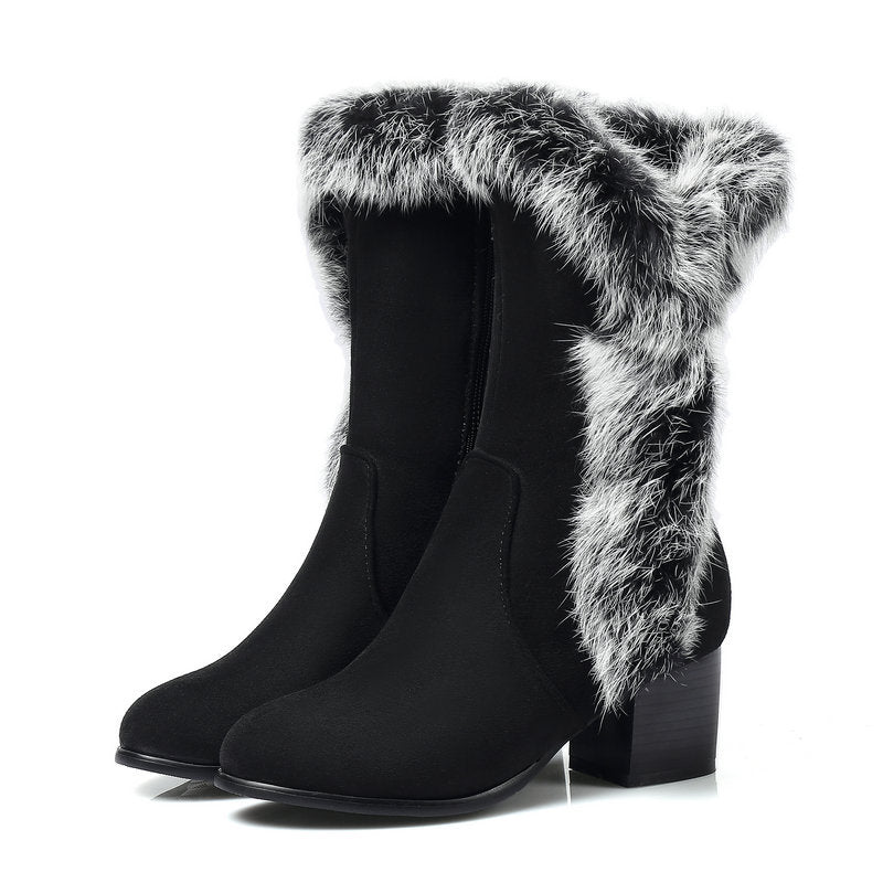 Suede rabbit fur mid-tube snow boots What Else You Got?