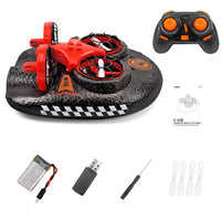 3-in-1 RC Boat, Drone & Hovercraft Toy - Land, Air & Water Adventure with 6-Minute Flight Time