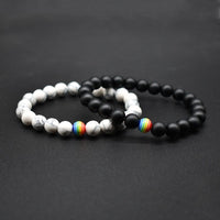 Matching Volcanic Stone Bracelet Set for Couples – Natural Lava Bead Jewelry for Him & Her
