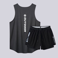 Mens Quick-Dry Top And Shorts Two-Piece Set