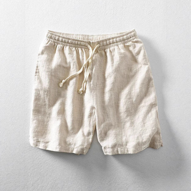 Men's Lightweight Summer Cropped Pants - Breathable Striped Shorts for Warm Weather (Available in Sizes S-6XL)