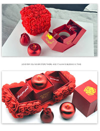 Eternal Rose & Crystal Necklace Gift Set - Forever Love Valentine's Day Jewelry Box for Her
