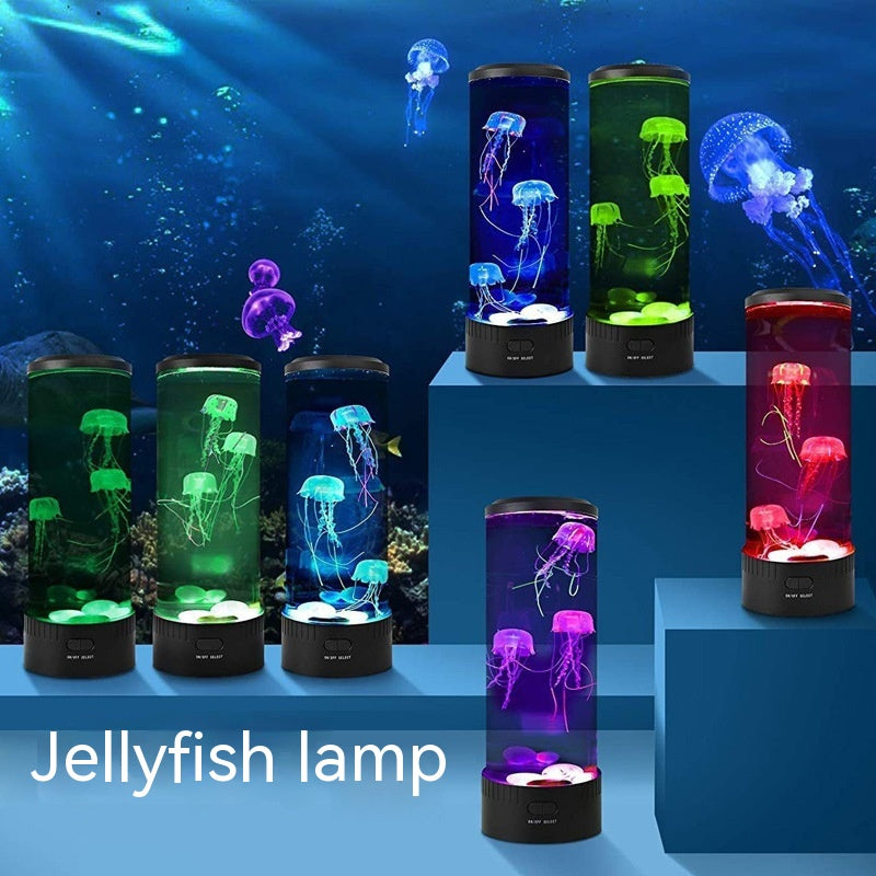Glowing Jellyfish USB LED Night Light - Colorful Atmosphere Lamp for Home Decor