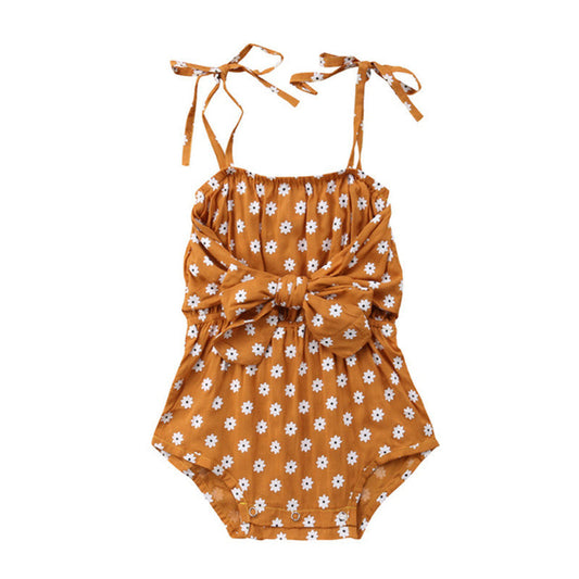 Leora Summer Romper Newborn Baby Girl Strap Bowknot Floral Romper Polka Dot Jumpsuit Outfits Sunsuit What Else You Got?