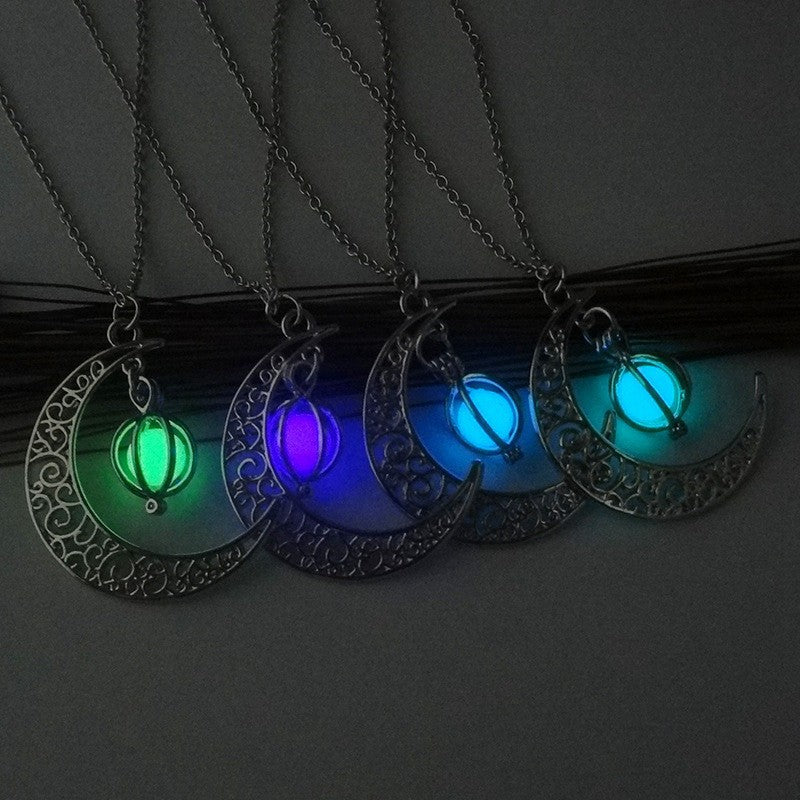 Fashion Moon Natural Glowing Stone Healing Necklace Women Gift Charm Luminous Pendant Necklace Jewelry What Else You Got?