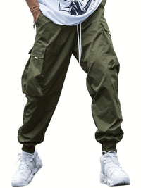 Versatile Multi-Pocket Cargo Pants for Men - Comfortable Streetwear with Drawstring Waist