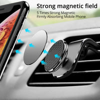 Magnetic Car Phone Holder – 360° Rotating Air Vent Mount for iPhone & Android