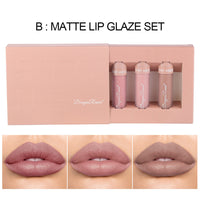 3-Piece Matte Lip Gloss Set – Long-Lasting Non-Stick Mineral Formula