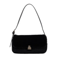 Plush Retro Underarm Bag – Soft PU Shoulder Purse for Women