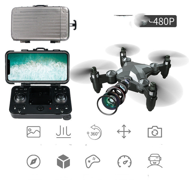 New Luggage Box Storage Box Folding Mini UAV Aerial Photography Remote Control Four Axis Children's Toys Drone What Else You Got?