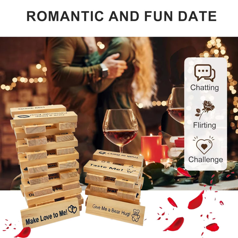 Couple Game Night Intimacy Block Tower Jenga Game Valentine Tumbling Tower Stacking Blocks Game Party Interactive Games 18 What Else You Got?