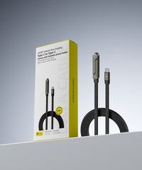 2-in-1 Fast Charging Cable with Foldable Phone Stand – USB-C & USB-A