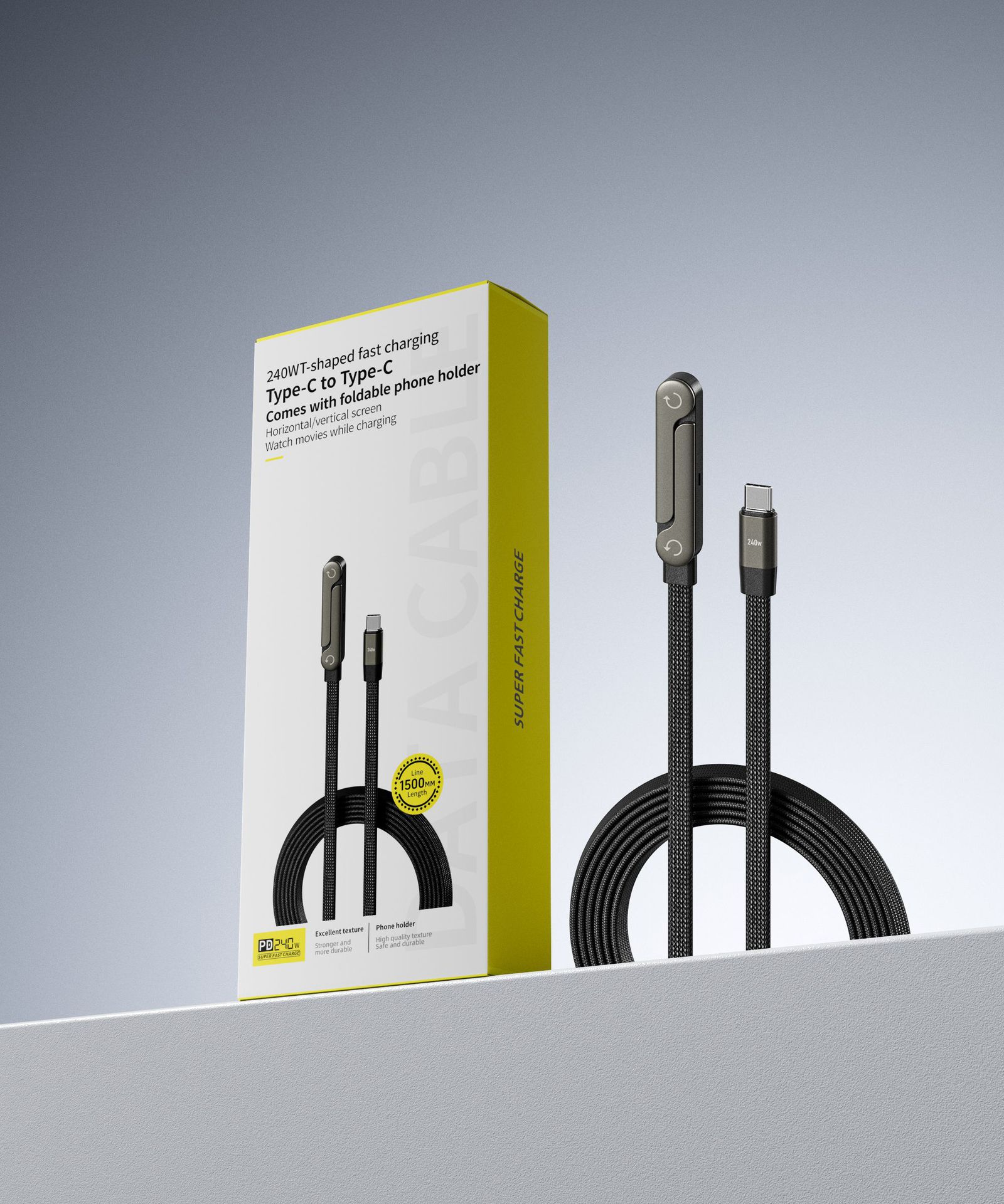 Fast Charging Foldable Bracket Data Cable 2-in-1 Data Wire Foldable Phone Tablet Stand Type-C To Type-C USB-A To Type-C What Else You Got?