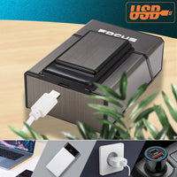 Rechargeable Metal Cigarette Case with Built-In Lighter – USB EDC Case