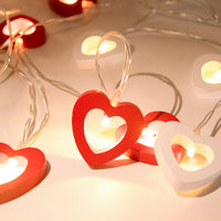 Romantic Love Heart String Lights - Valentine's Day & Wedding Decor - DIY Wood Garland Fairy Lights - Perfect for Love Celebrations