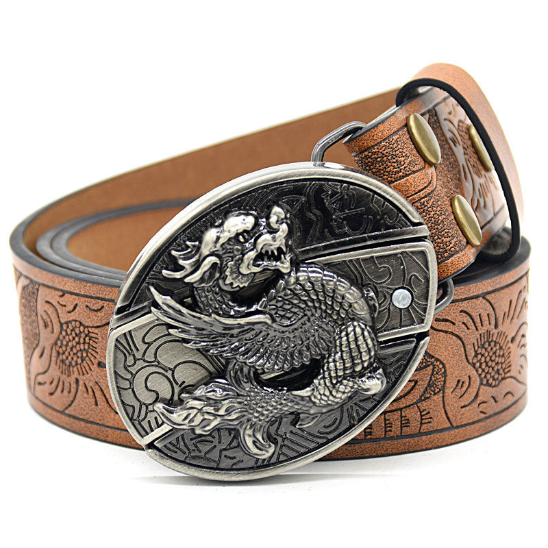 Personality Student Trendy Printing Engraving Smooth Buckle Knife Embossing Belt What Else You Got?