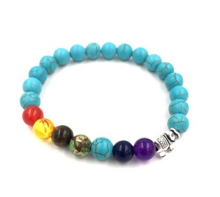 8mm Volcanic Stone Chakra Bracelet – Colorful Agate Energy Beads Healing Jewelry What Else You Got?