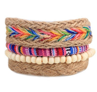 Vintage Punk Multilayer Leather Bead Bracelet – Handwoven Unisex Wrap for Men & Women