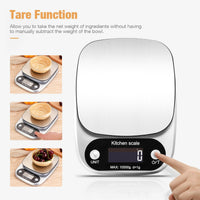 Precision Digital Kitchen Scale 22lb - Stainless Steel Baking Scale with Tare Function & LCD Display