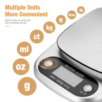 Precision Digital Kitchen Scale 22lb - Stainless Steel Baking Scale with Tare Function & LCD Display