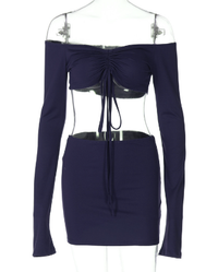 Faithful Fashion: Ruched Off Shoulder Two-Piece Skirt Set